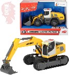 DICKIE Pracovní stroj 18cm Liebherr L586 na baterie Bagr/Buldozer 2 druhy Světlo Zvuk