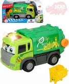 DICKIE Baby auto Happy Popeláři 25cm na baterie set s popelnicí Světlo Zvuk