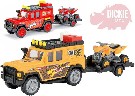 DICKIE Set 2 auta 1:43 džíp 15cm a čtyřkolka 10cm na setrvačník 2 barvy