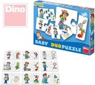 DINO Puzzle baby duo skládačka profese 9 dvojic 18 dílků v krabici 9x6cm
