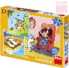 Fotografie DINO Puzzle 3x55 dílků Moje pohádky Večerníček 18x18cm skládačka 3v1