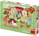 DINO Puzzle XL Zvířátka na statku 100 dílků 47x33cm skládačka v krabici