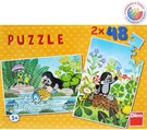DINO Puzzle 2x48 dílků KRTEK a rybka skládačka Krteček