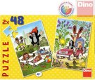 DINO Puzzle 2x48 dílků KRTEK se raduje skládačka Krteček