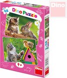 DINO Puzzle Koťátko a kamarádi 48 dílků 26x18cm v krabici