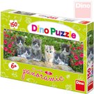Fotografie Dětské puzzle DINO 150 dílků - Koťátka v zahradě