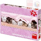 DINO Puzzle panoramatické 66x23cm Koťátka pod dekou 150 dílků v krabici