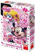 DINO Puzzle 200 dílků Disney Minnie Mouse 33x47cm skládačka s diamanty