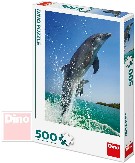 DINO Puzzle 500 dílků foto Delfíni 33x47cm skládačka v krabici
