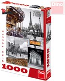 DINO Puzzle Paříž koláž 47x66cm set 1000 dílků v krabici