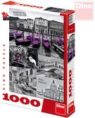 DINO Puzzle Benátky koláž 47x66cm set 1000 dílků v krabici