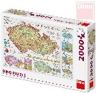 DINO Puzzle 2000 dílků Mapa České Republiky 97x69cm skládačka v krabici