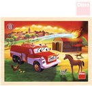 DINO DŘEVO Puzzle deskové Tatra hasiči 20 dílků skládačka v rámečku