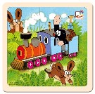 BINO DŘEVO Skládanka KRTEK a mašinka puzzle Krteček *DŘEVĚNÉ HRAČKY*