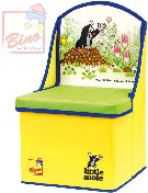 BINO KRTEK Krabice na hračky box 2v1 dětská židlička Krteček žlutá plast karton