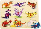 BINO DŘEVO Puzzle na desce Dinosauři * DŘEVĚNÉ HRAČKY *