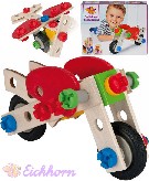 DŘEVO Stavebnice Heros constructor 2v1 motocykl + letadlo set 40 dílků