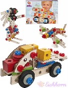 EICHHORN DŘEVO Constructor Lokomotiva 4 modely 100 dílků 4v1 STAVEBNICE