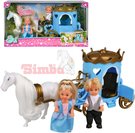 SIMBA Panenka Evička princezna a panák Timmy 12cm set s kočárem a doplňky