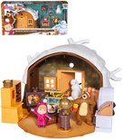 SIMBA Zimní dům medvěda Máša a Medvěd herní set s figurkami a doplňky