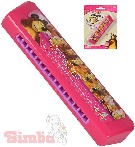 SIMBA Harmonika foukací Máša a medvěd růžová 15cm *HUDEBNÍ NÁSTROJE*