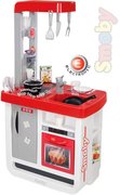 SMOBY Kuchyňka dětská Bon Appetit bílo-červená set s nádobím a doplňky Zvuk
