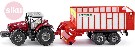SIKU Traktor červený Massey Ferguson set s Jumbo přívěsem 1:50 model kov 1987