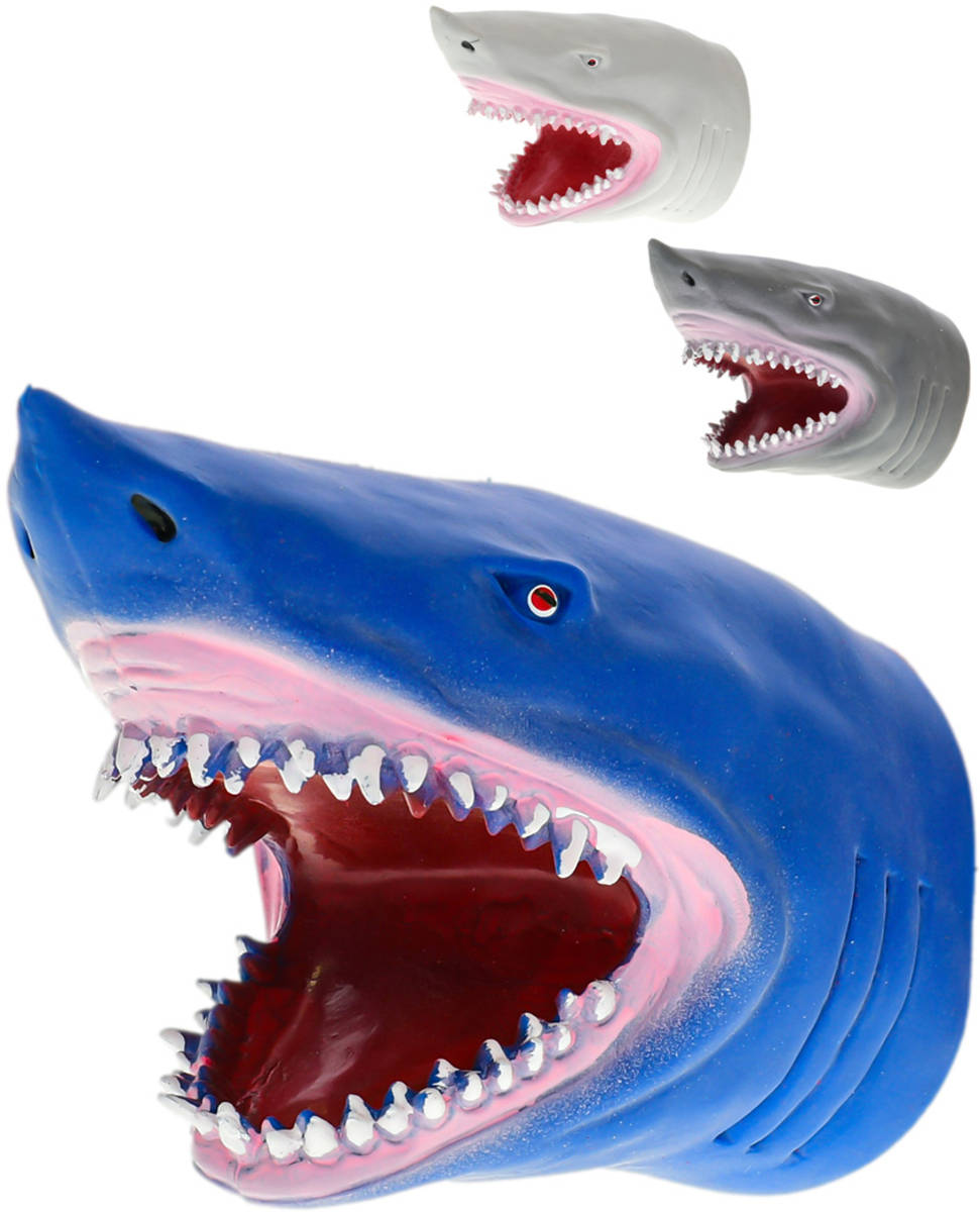 Žralok otevřená tlama 14cm maňásek plastový na ruku 3 barvy