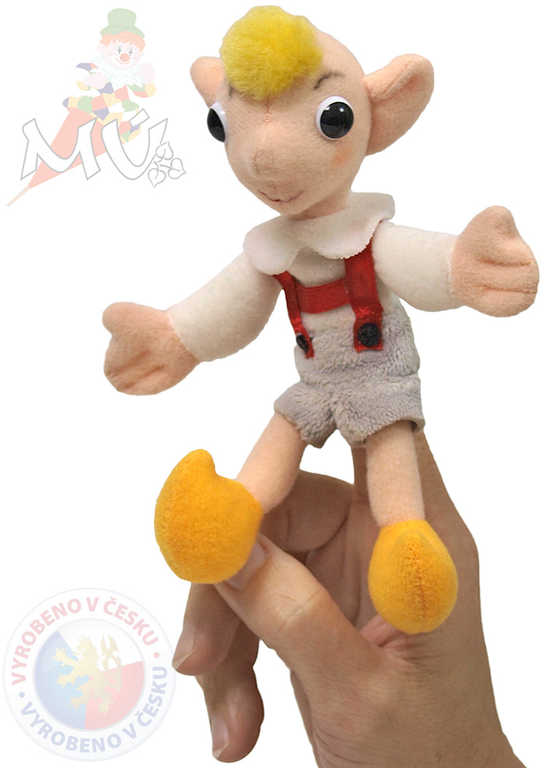 MORAVSKÁ ÚSTŘEDNA Maňásek prstový Hurvínek 15cm *PLYŠOVÉ HRAČKY*