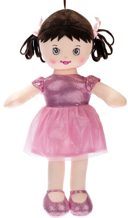 Panenka Viktorka baby soft textilní 32cm světle růžová na baterie CZ Světlo Zvuk