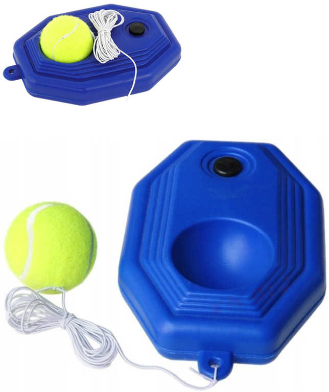Tenisový trenažér Hitter set základna s tenisovým míčkem na lanku 4m