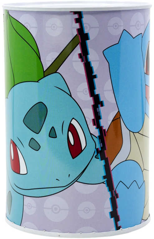 Pokladnička válec Pokémon 10x15cm dětská kasička kovová