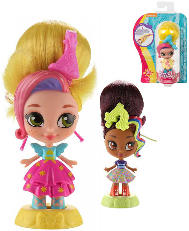 MATTEL Panenka Sunny Day 13cm dlouhé vlasy set s překvapením