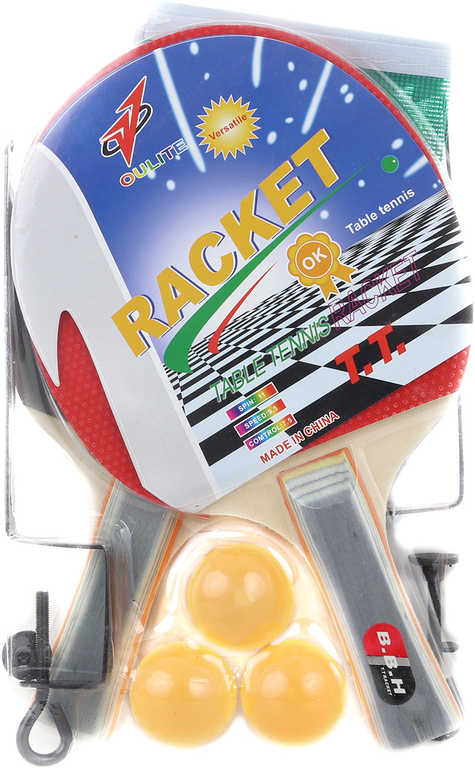 Stolní tenis ping pong set dvě pálky se síťkou a 3 míčky