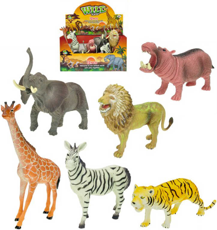 Zvířátka safari 15-20cm plastová figurka 6 druhů