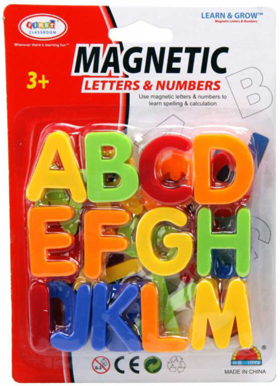Písmena / číslice barevná magnetická abeceda 3 druhy na kartě