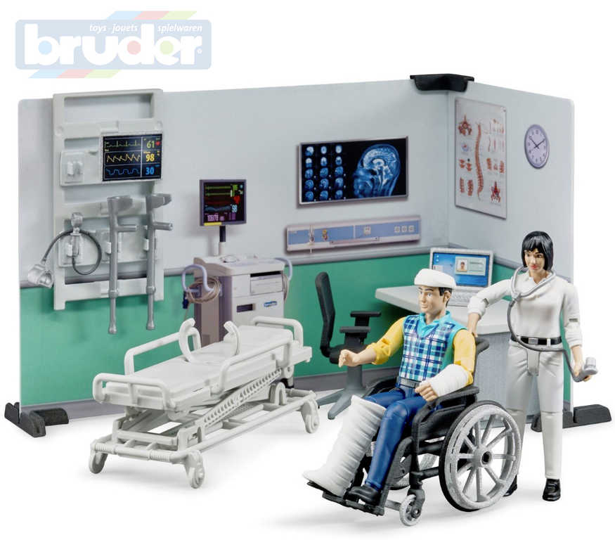 BRUDER 62711 Zdravotní stanice set se 2 figurkami a doplňky 1:16
