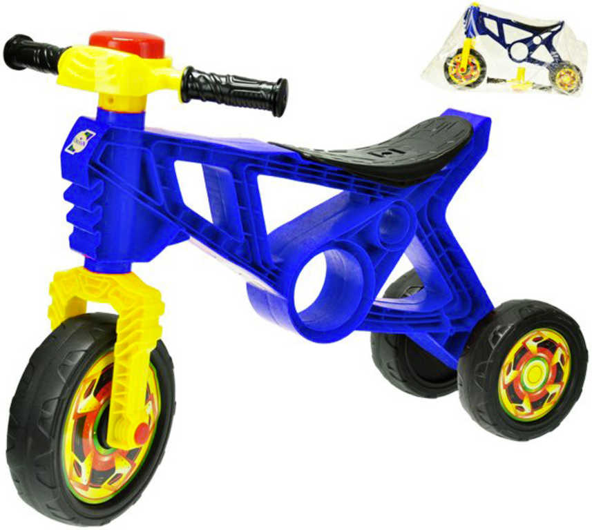Motorka dětské odrážedlo tmavě modré 60x43x19cm s klaksonem plast