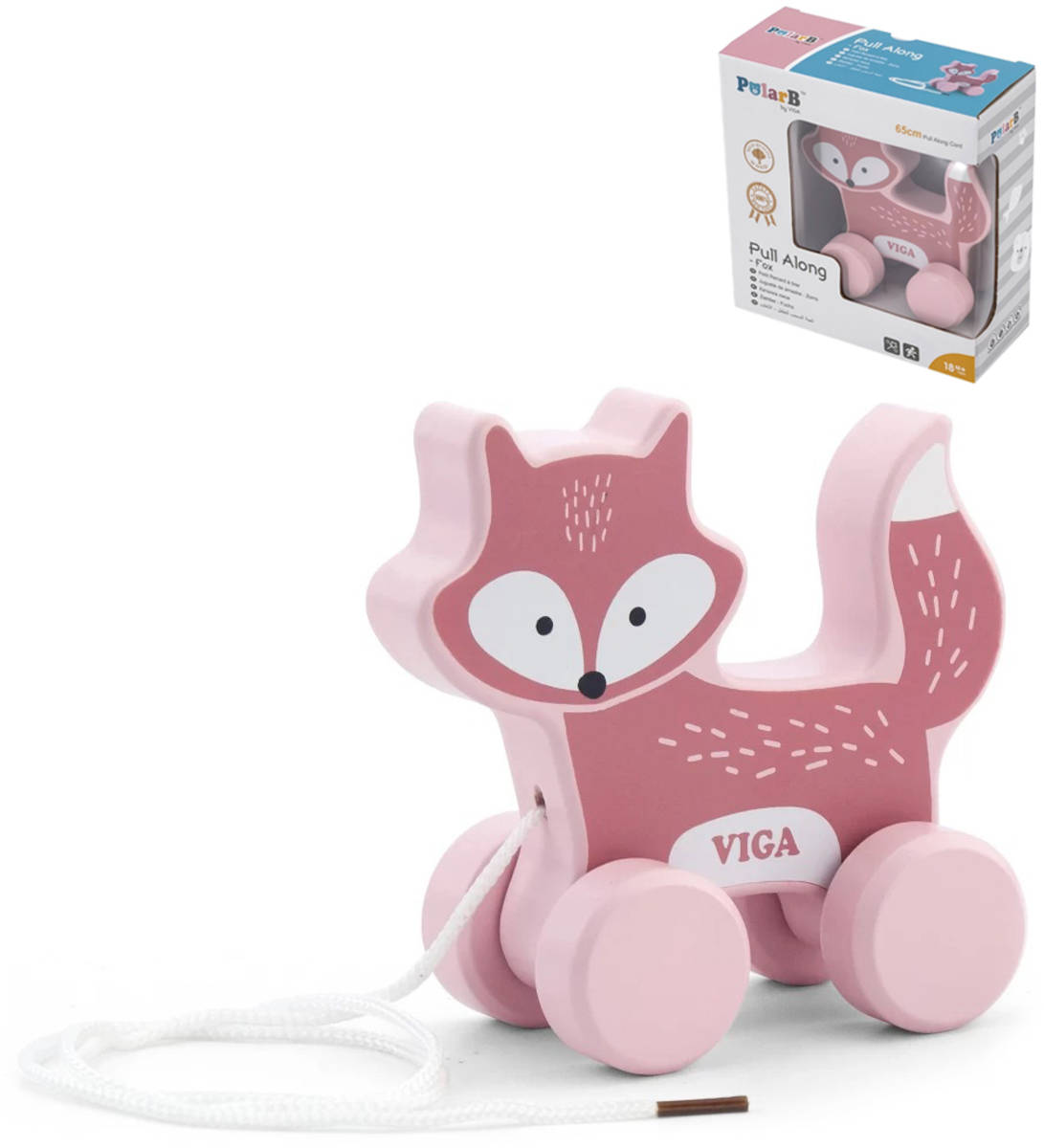 VIGA DŘEVO PolarB Tahačka baby liška tahací *DŘEVĚNÉ HRAČKY*
