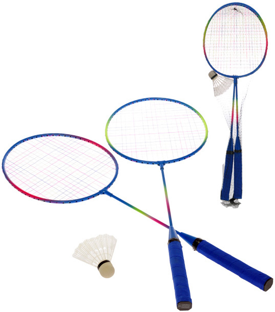 Badmintonové rakety 63cm 2-Play set 2ks s košíčkem v síťce