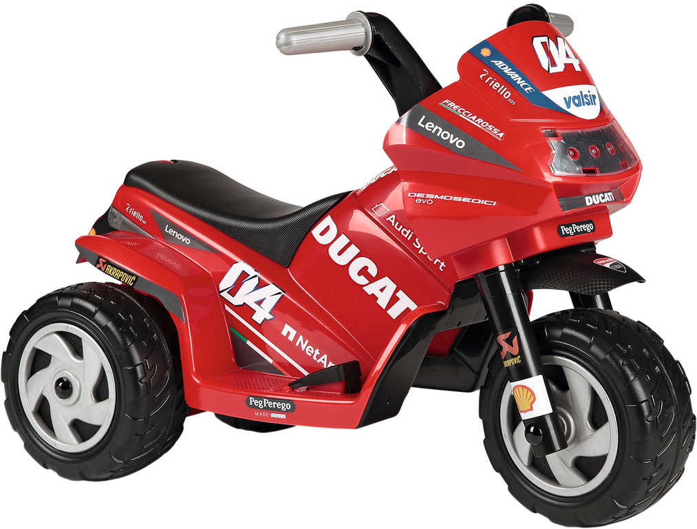 PEG PÉREGO Baby motorka DUCATI MINI EVO 6V tříkolka Elektrické vozítko