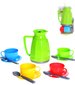 Čajový dětský servis plastové barevné nádobíčko set 14ks v síťce