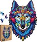 PUZZLER DŘEVO Majestátní vlk 21x29cm dekorativní barevná skládačka 160 dílků