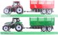 Traktor zemědělský set s vlečkou 38cm 2 barvy plast blister