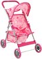 Kočárek golfové hole růžový s kvítky s košíkem pro panenku miminko