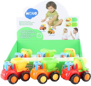Autko baby barevn stavebn 10cm na setrvank 2 druhy