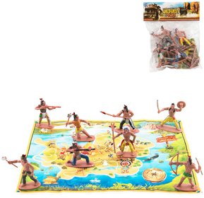 Figurky akn plastov indini 8ks hern set divok zpad s mapou