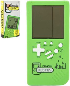 Hra retro digitln Tetris Brick Game padajc kostky Zelen na baterie Zvuk