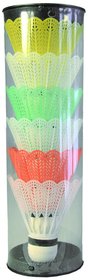 Koky na badminton set 6ks bl + barevn v plastov tub