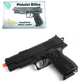 Pistole dtsk ern na kuliky 15,5cm revolver v krabice plast